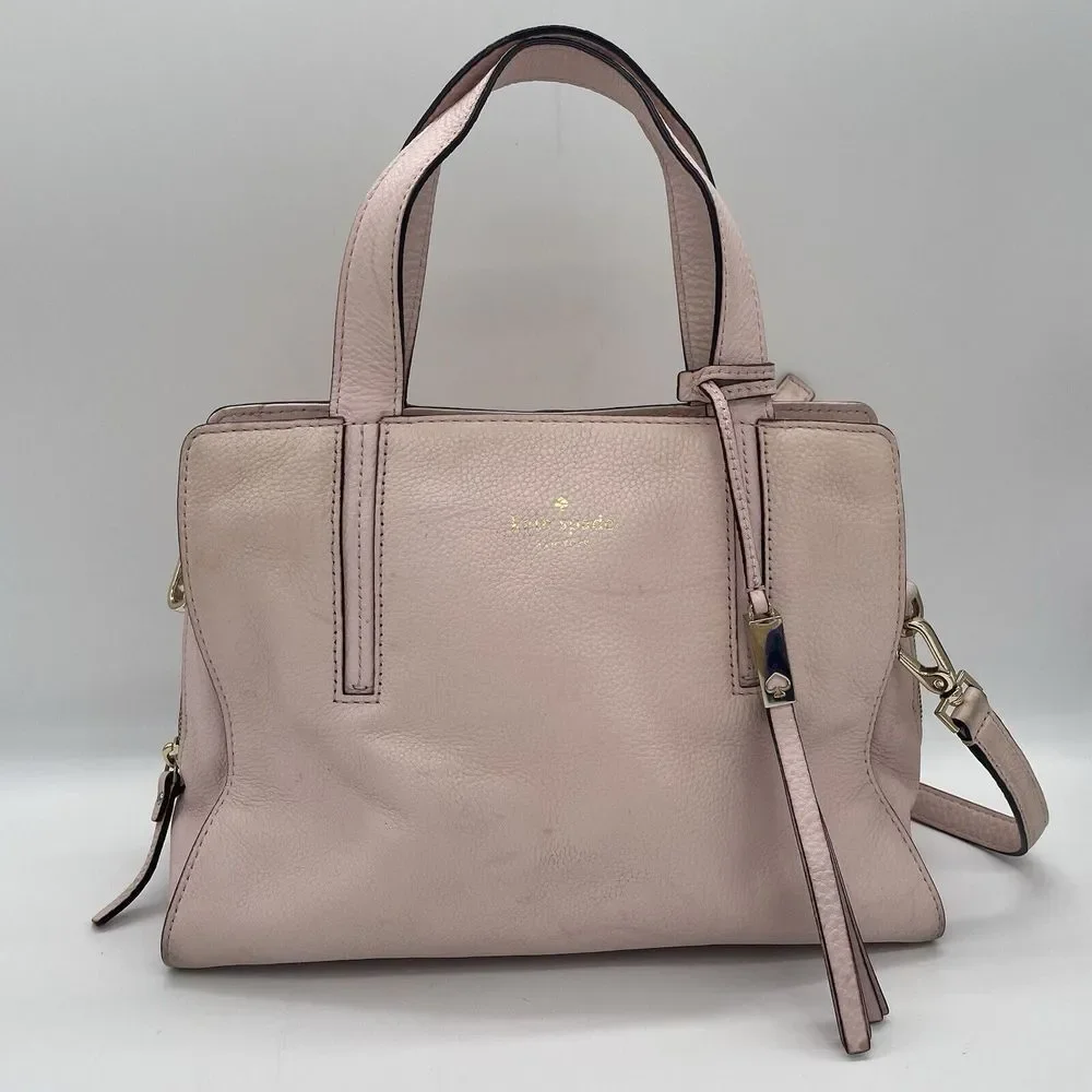 Kate‎ Spade Dominique Pink Leather Street Pebble Purse Handbag Shoulder Strap